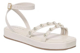 Sandália Flat Feminina Papete Confort Brilho Flatform Moda