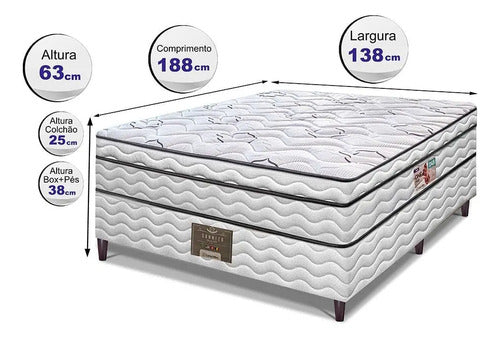 Cama Box Casal Cama Inbox Moderne Ortopédico Com Espuma D45