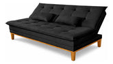 Sofá Cama 2 Lugares Confortável Reclinável 140cm Pés Madeira