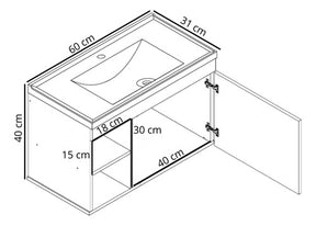Gabinete Para Banheiro Com Cuba Compacta Design Clean