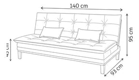 Sofá Cama 2 Lugares Confortável Reclinável 140cm Pés Madeira