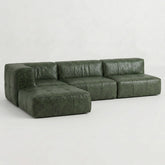 Sofá Modular Poli-couro 3 Lugares 1 Canto Com Chaise