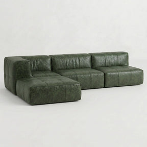 Sofá Modular Poli-couro 3 Lugares 1 Canto Com Chaise