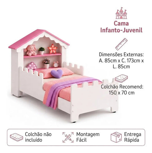 Cama Infantil Menina Magia Quarto Princesa Brinquedos
