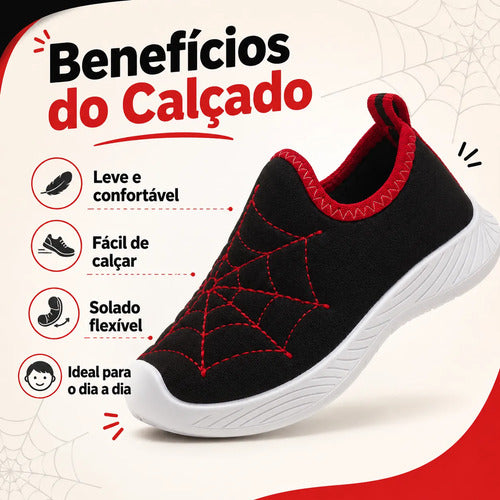 Kit 2 Tênis Infantil Calce Fácil Menino Sola Antiderrapante