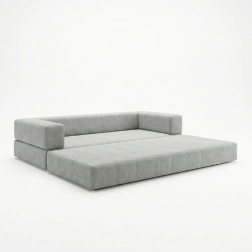 Sofá Cama 160cm Moderno 100% Espuma D33 Prensado Caixa