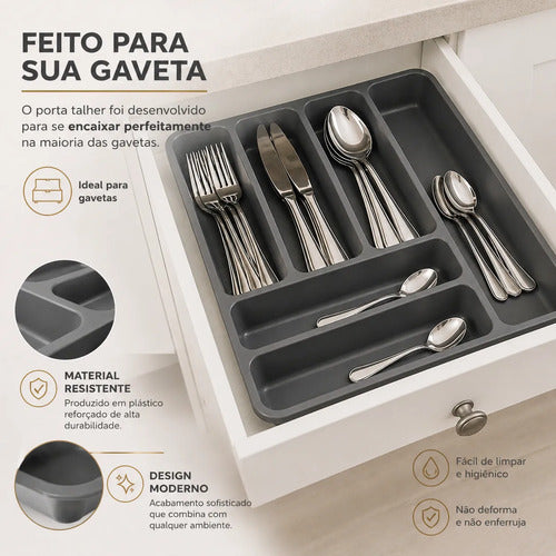 Porta Talheres De Gaveta Com Divisórias Organizador Cozinha