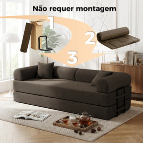 Sofá Cama 3 Lugares Retrátil Reclinável Multifuncional 2,00m