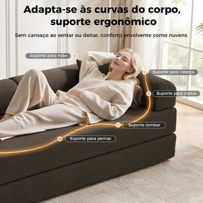Sofá Cama 3 Lugares Retrátil Reclinável Multifuncional 2,00m