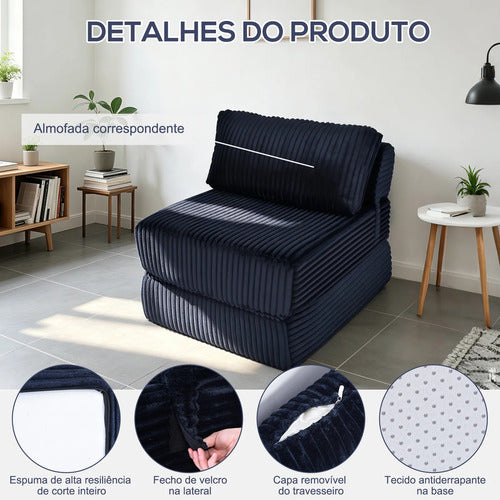 Sofa Cama 3em1 Solteiro Sofa Cama Dobravel Embalado Em Caixa