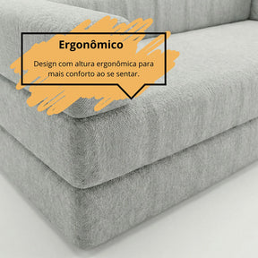 Sofá Cama 160cm Moderno 100% Espuma D33 Prensado Caixa