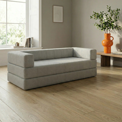 Sofá Cama 160cm Moderno 100% Espuma D33 Prensado Caixa