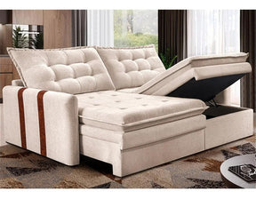 Sofá Sem Caixa Retrátil 1,80m Soft Petit Boucle Cama Inbox