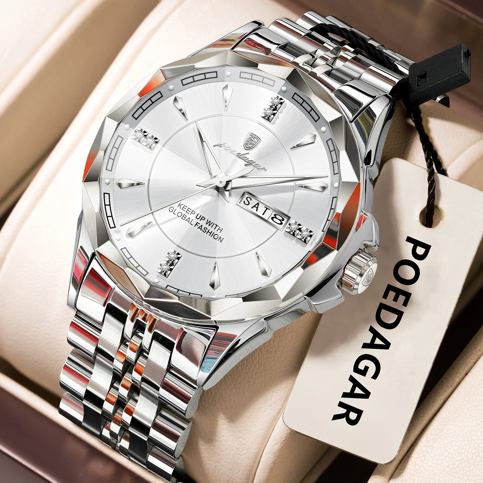 Relógio de Pulso Masculino Elegante de Quartzo com Calendário – Modelo 22