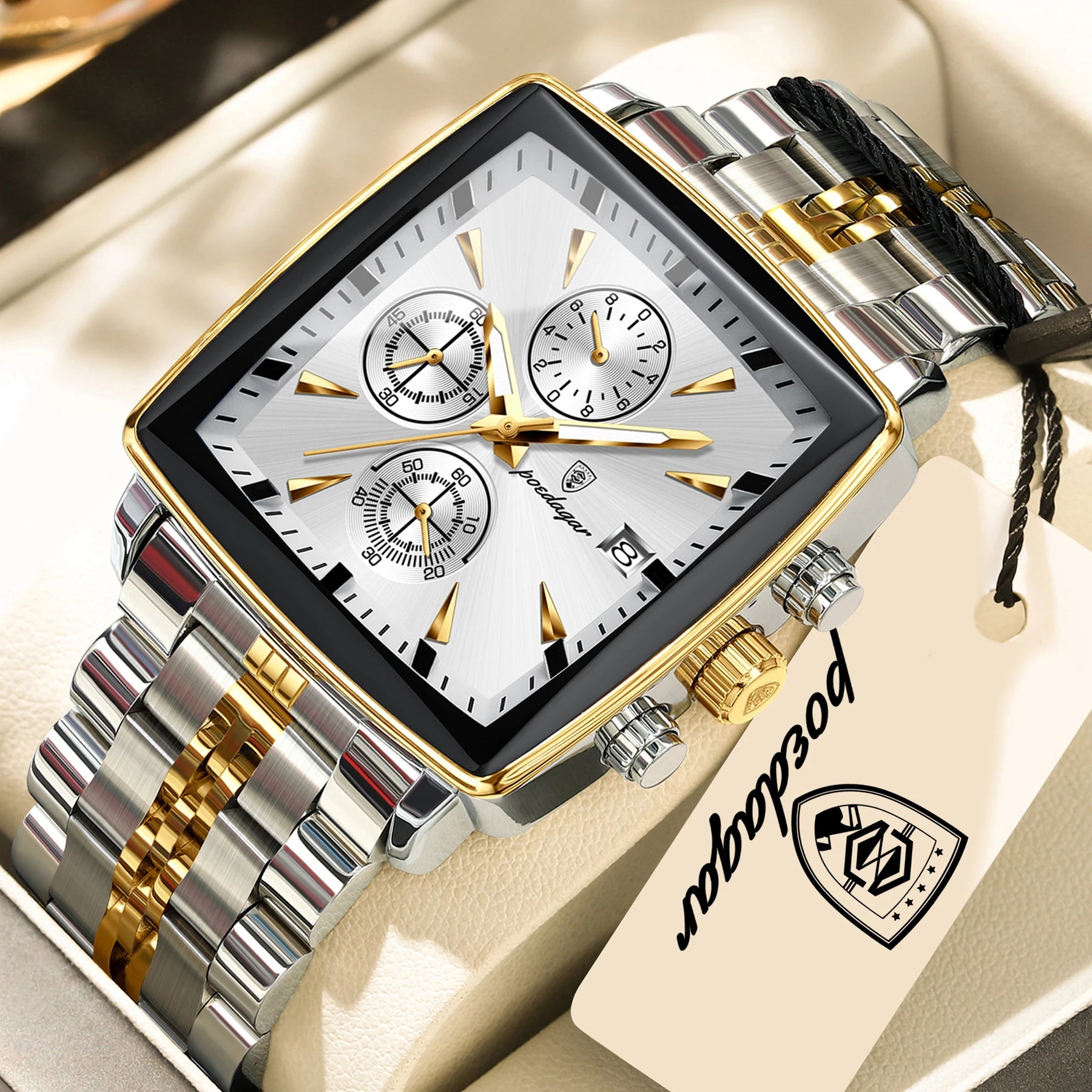 Relógio de Pulso Masculino Elegante de Quartzo com Cronógrafo – Modelo 25