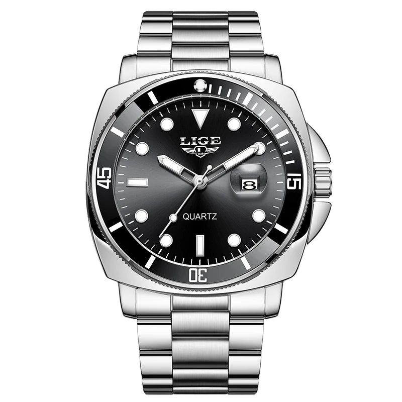 Relógio de Pulso Masculino Elegante de Quartzo com Luminoso