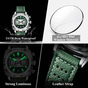 Relógio de Pulso Masculino Elegante de Quartzo com Cronógrafo – Modelo 30