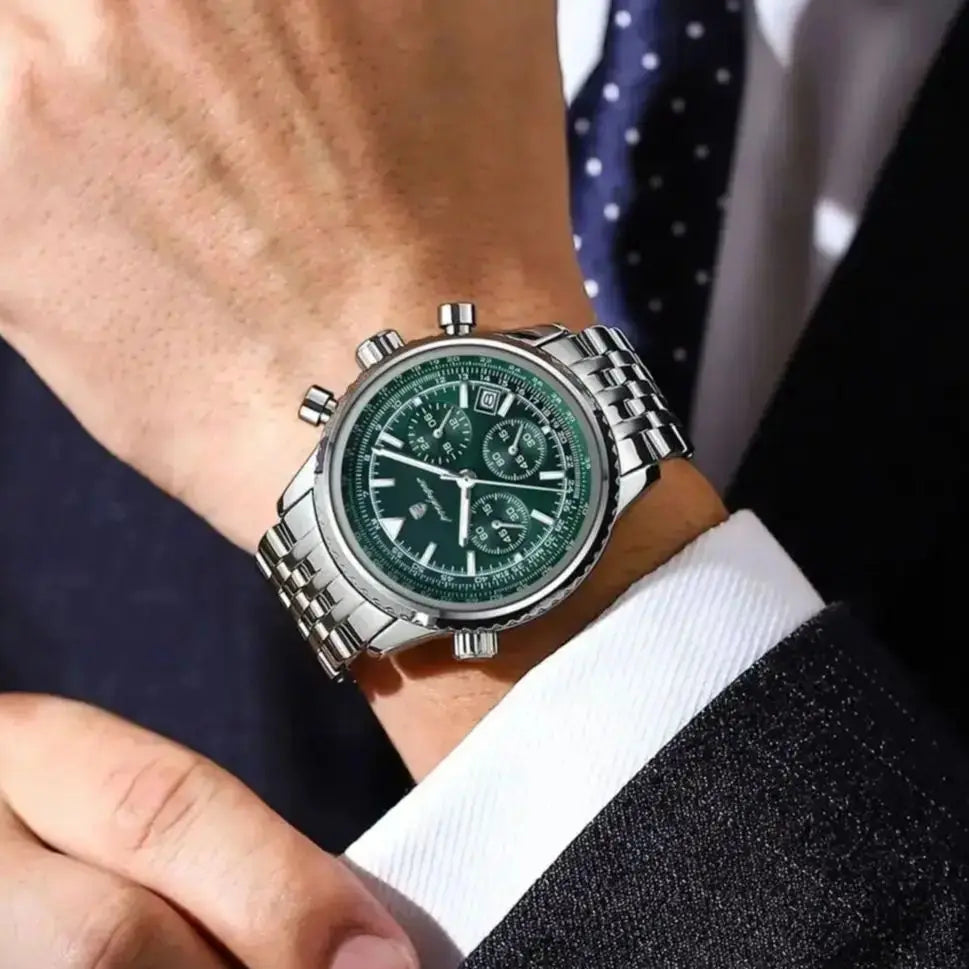 Relógio de Pulso Masculino Elegante de Quartzo com Cronógrafo – Modelo 04