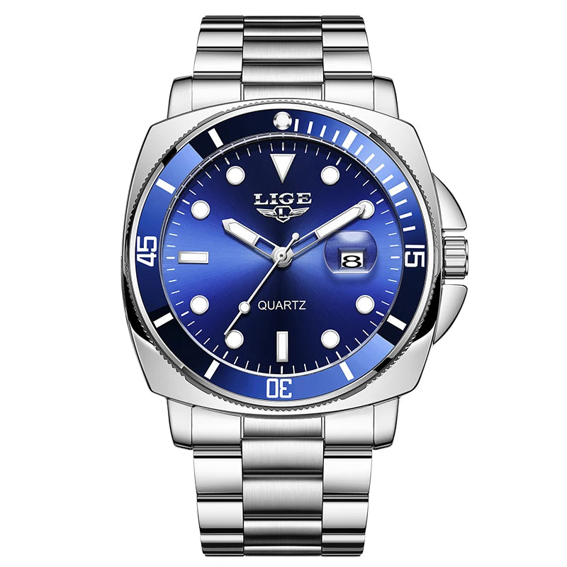 Relógio de Pulso Masculino Elegante de Quartzo com Luminoso