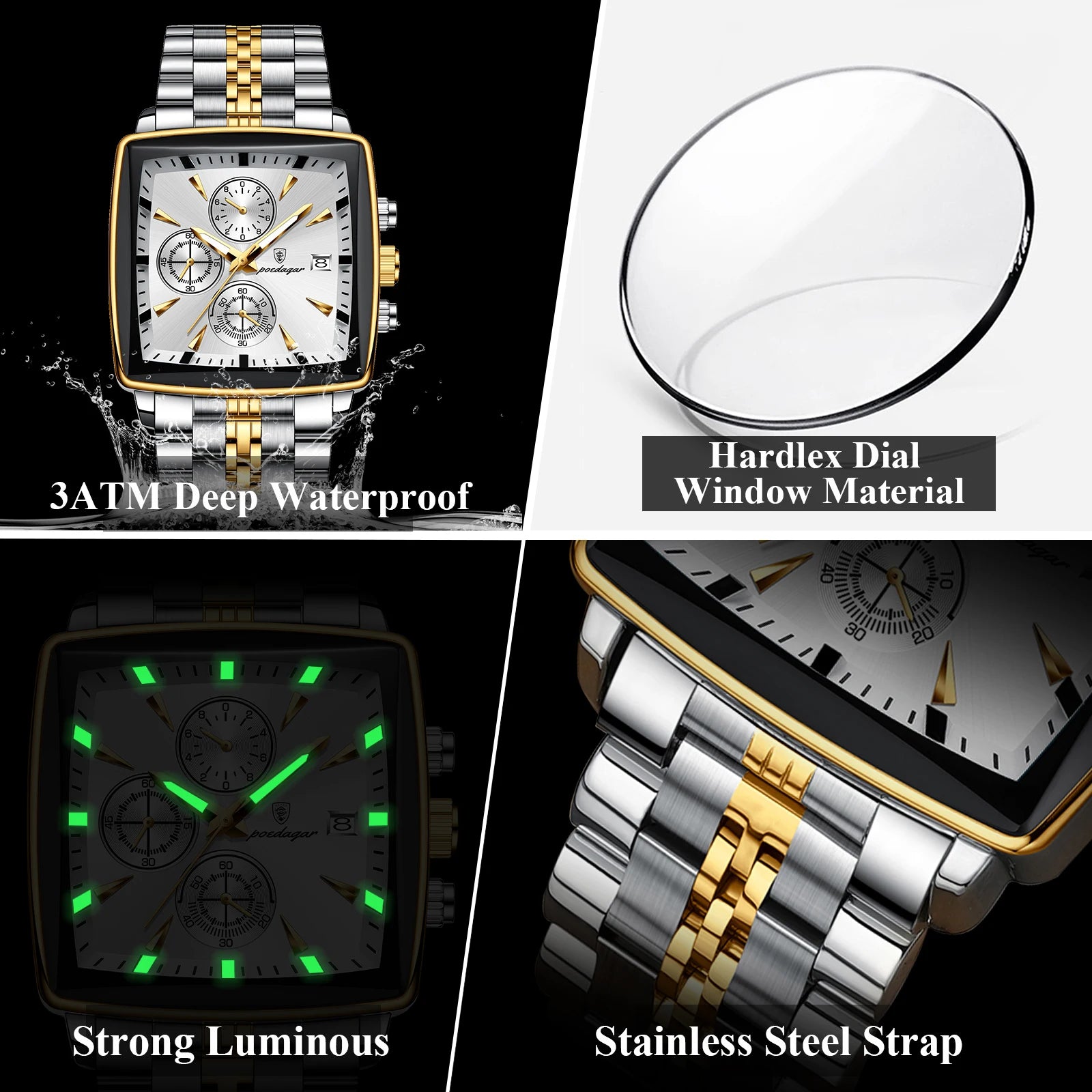 Relógio de Pulso Masculino Elegante de Quartzo com Cronógrafo – Modelo 25