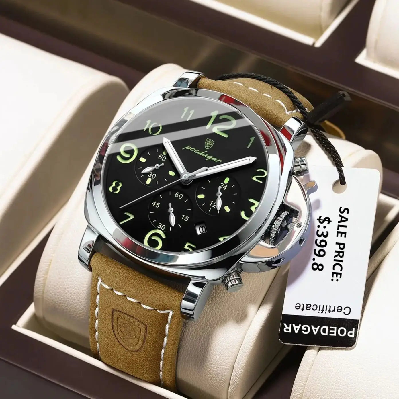 Relógio de Pulso Masculino Militar de Quartzo com Luminoso