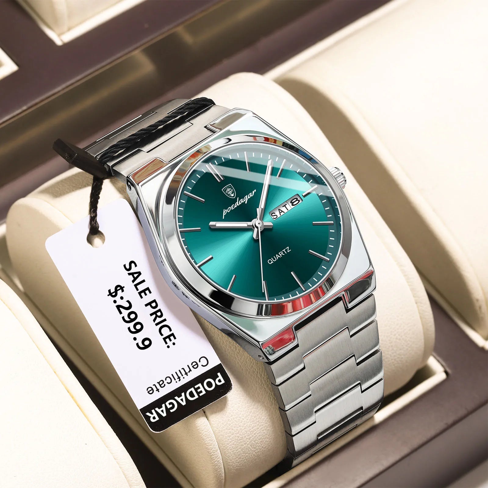 Relógio de Pulso Masculino Elegante de Quartzo com Calendário – Modelo 26