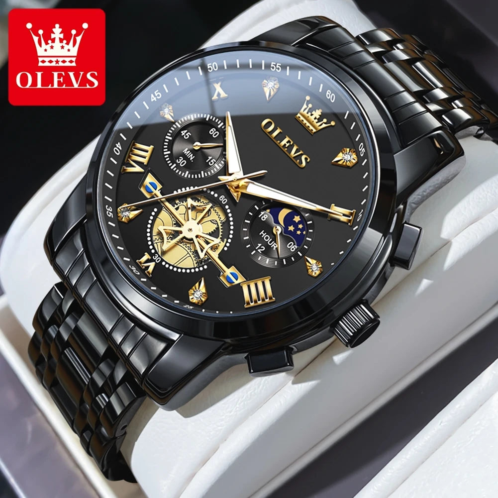 Relógio de Pulso Masculino Elegante de Quartzo com Cronógrafo