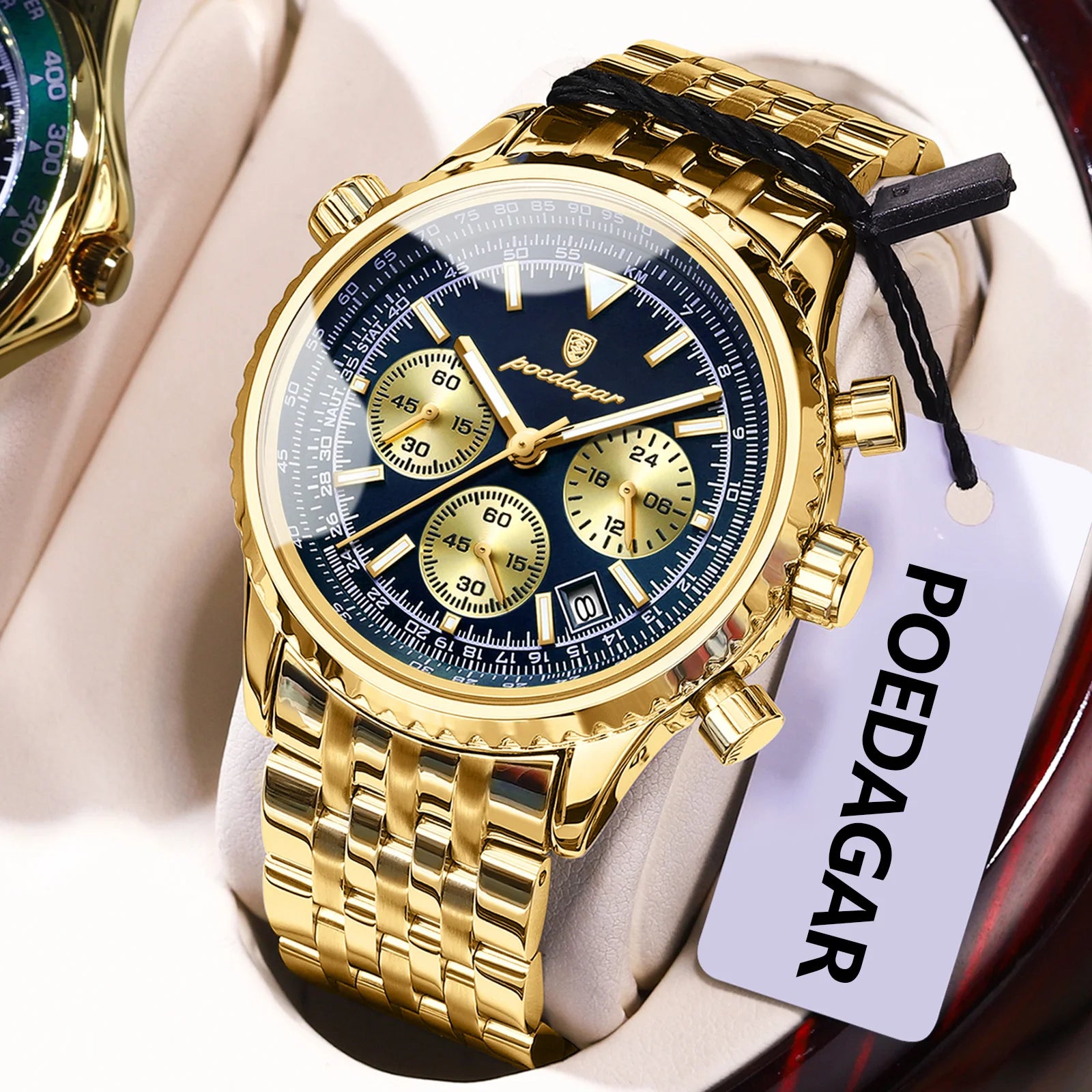 Relógio de Pulso Masculino Elegante de Quartzo com Cronógrafo – Modelo 04
