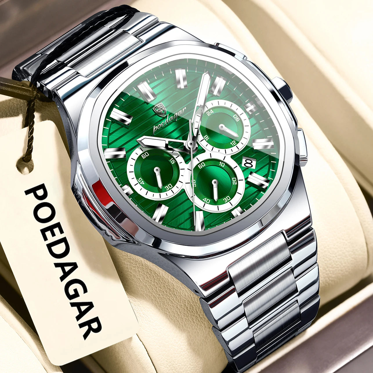 Relógio de Pulso Masculino Elegante de Quartzo com Cronógrafo – Modelo 09