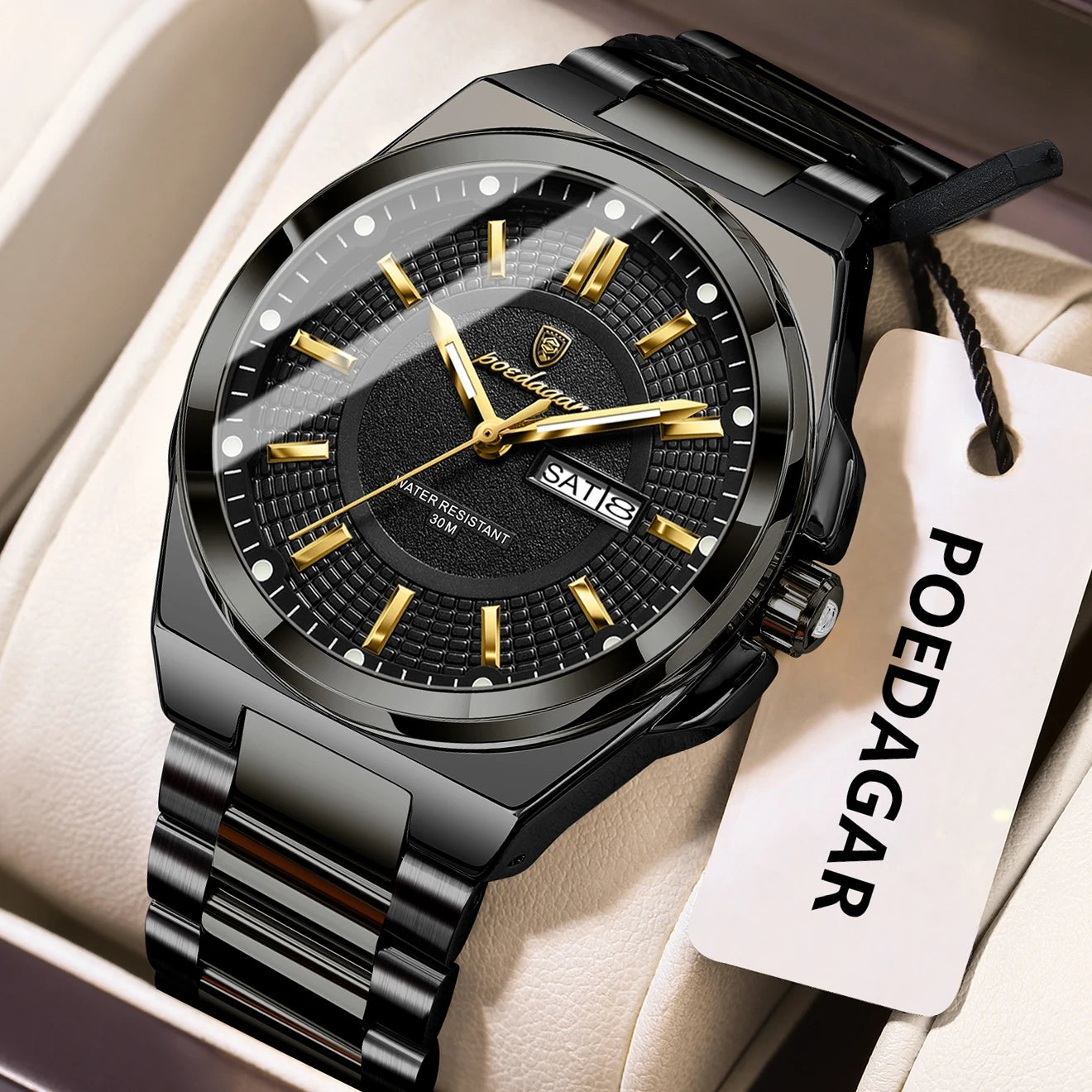 Relógio de Pulso Masculino Elegante de Quartzo com Calendário – Modelo 20