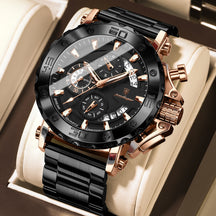Relógio de Pulso Masculino Elegante de Quartzo com Cronógrafo – Modelo 24