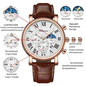 Relógio de Pulso Masculino Elegante de Quartzo com Calendário