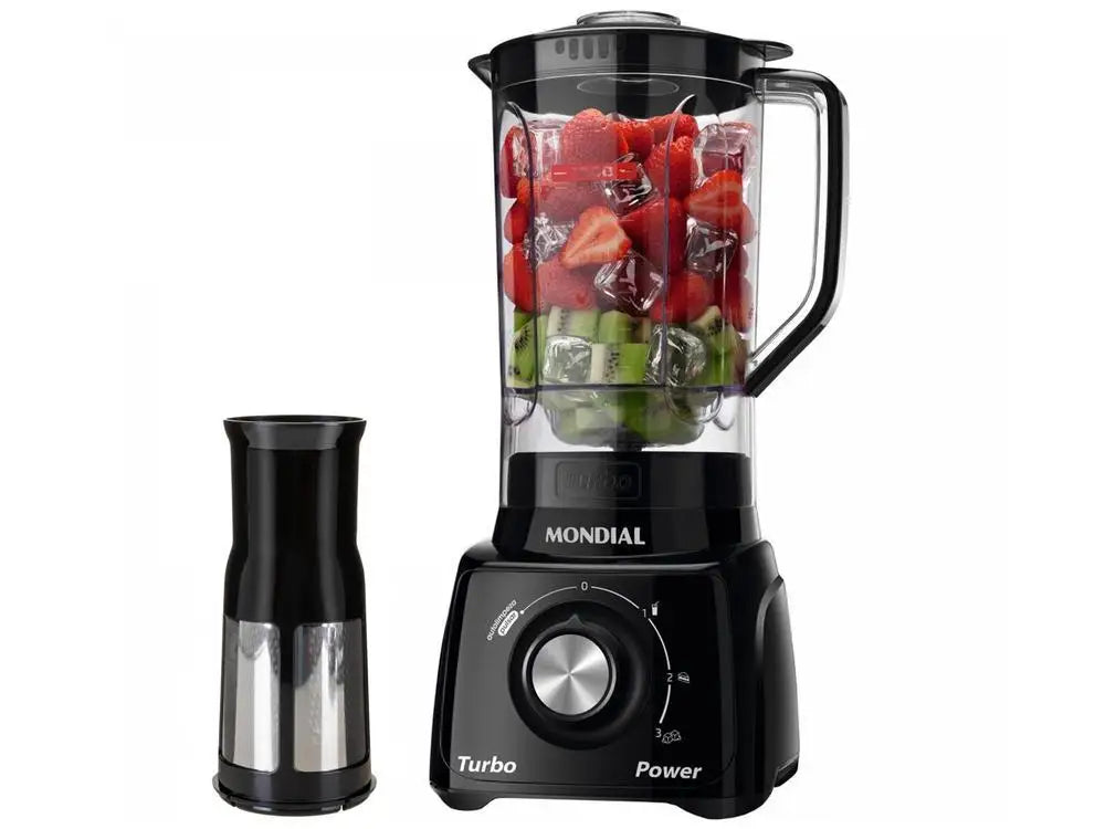 Liquidificador Mondial Turbo Power L-99 FB Preto com Filtro 3 Velocidades 550W - 110V