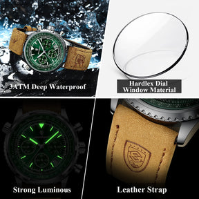 Relógio de Pulso Masculino Militar de Quartzo com Cronógrafo
