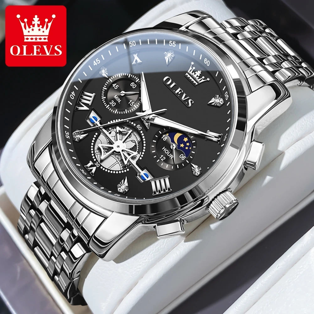 Relógio de Pulso Masculino Elegante de Quartzo com Cronógrafo