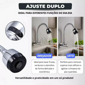 Torneira Cozinha Parede Gourmet Inox Flexível Cromada Premium Anti-corrosão Luxo