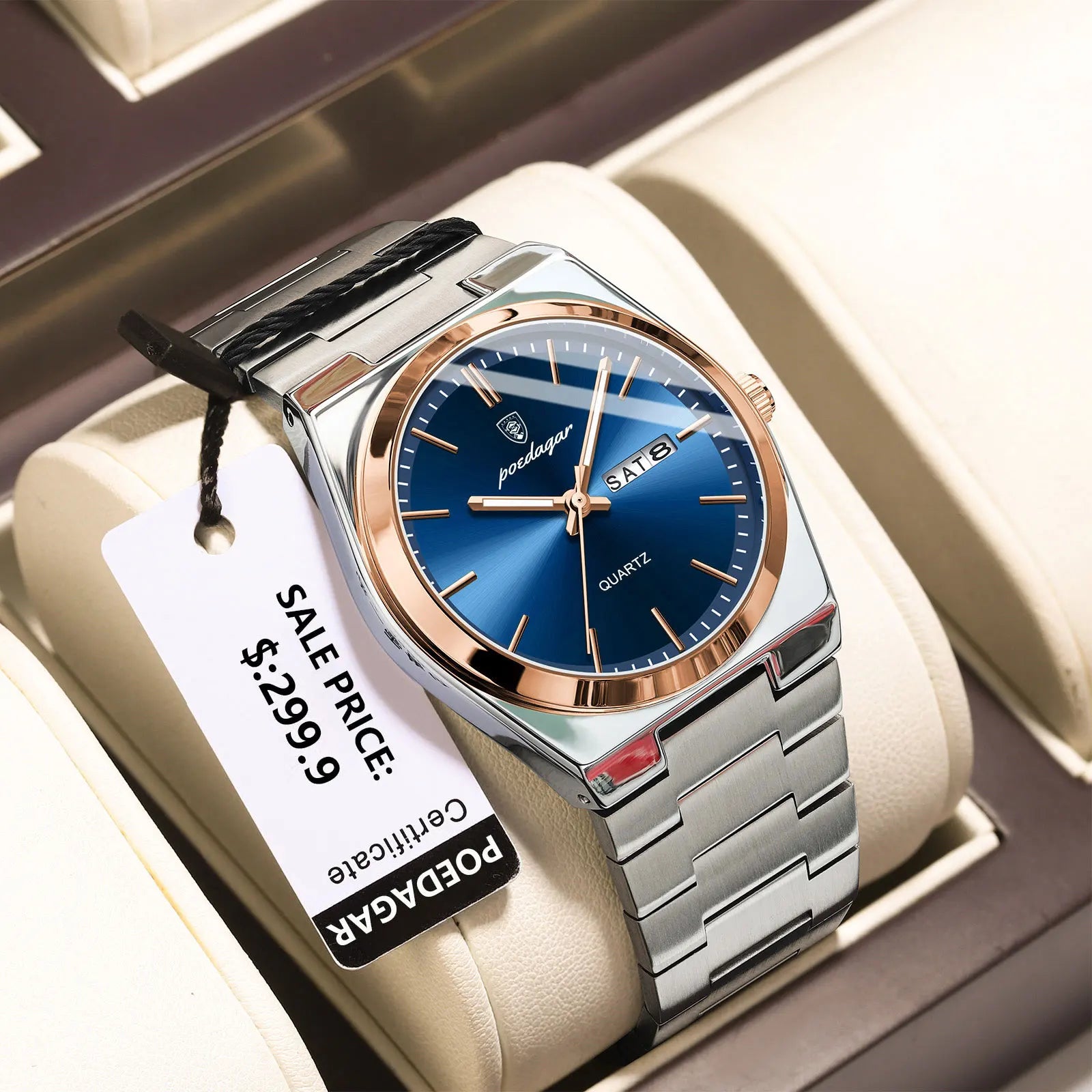 Relógio de Pulso Masculino Elegante de Quartzo com Calendário – Modelo 26