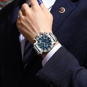 Relógio de Pulso Masculino Elegante de Quartzo com Cronógrafo – Modelo 24