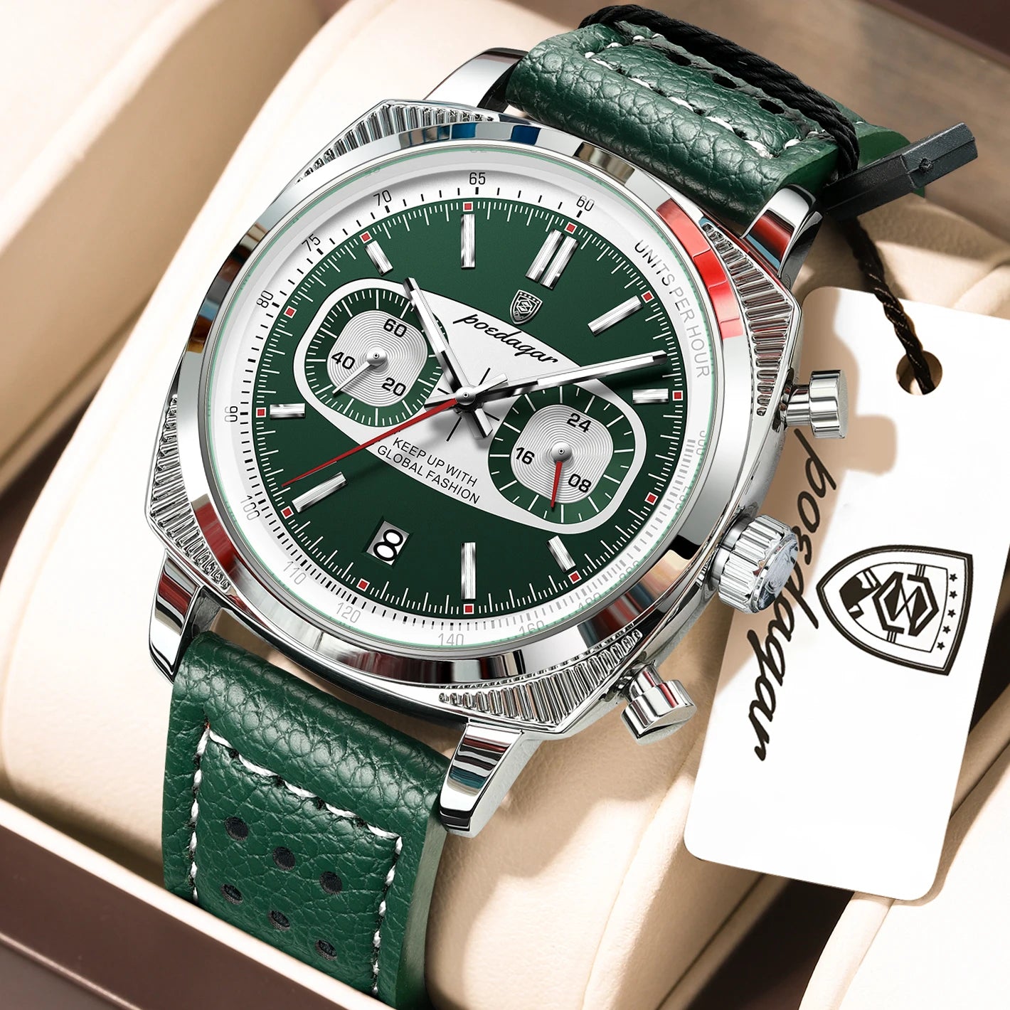 Relógio de Pulso Masculino Elegante de Quartzo com Cronógrafo – Modelo 30