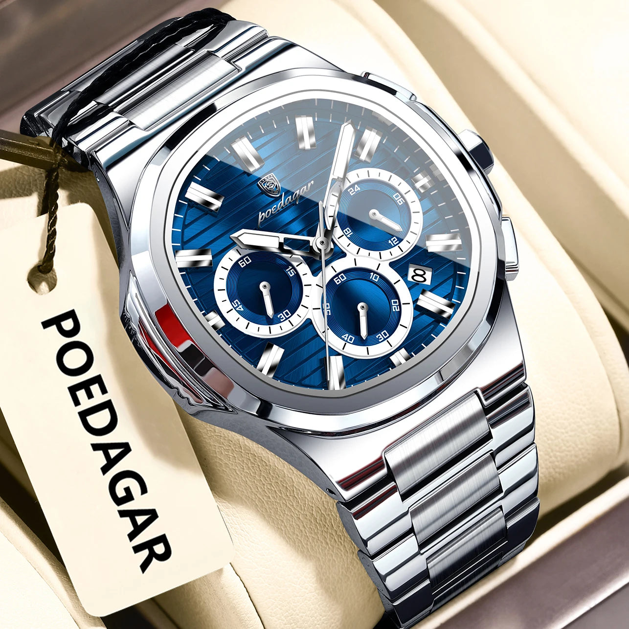 Relógio de Pulso Masculino Elegante de Quartzo com Cronógrafo – Modelo 09