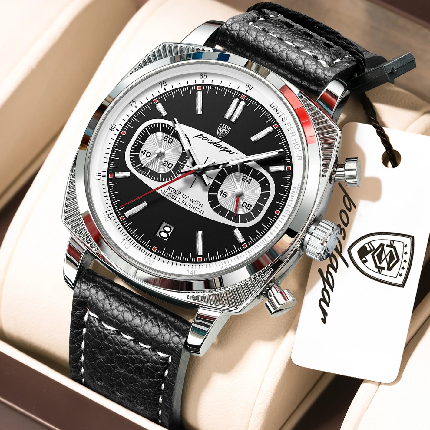 Relógio de Pulso Masculino Elegante de Quartzo com Cronógrafo – Modelo 30