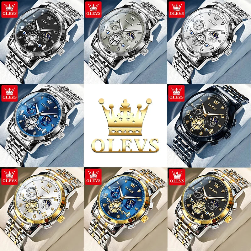 Relógio de Pulso Masculino Elegante de Quartzo com Cronógrafo