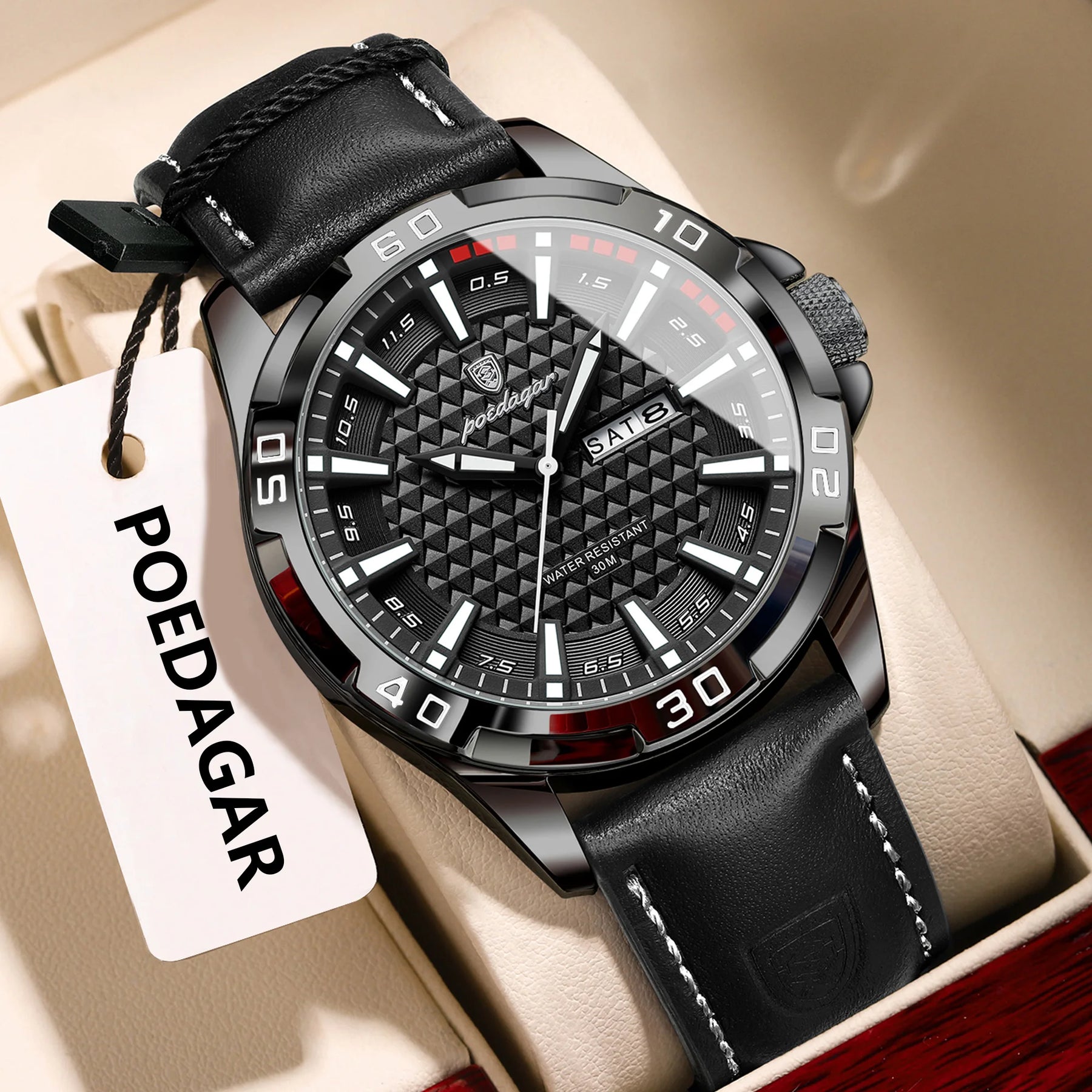 Relógio de Pulso Masculino Elegante de Quartzo com Calendário – Modelo 23