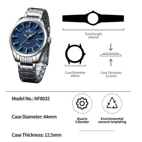 Relógio de Pulso Masculino Elegante de Quartzo com Luminoso – Modelo 12