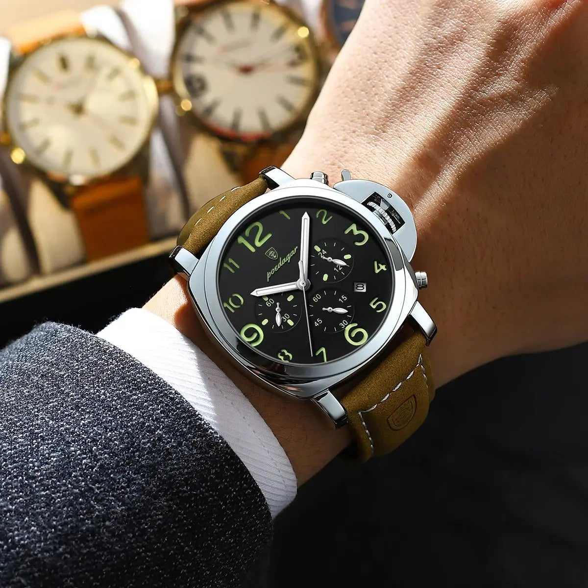 Relógio de Pulso Masculino Militar de Quartzo com Luminoso