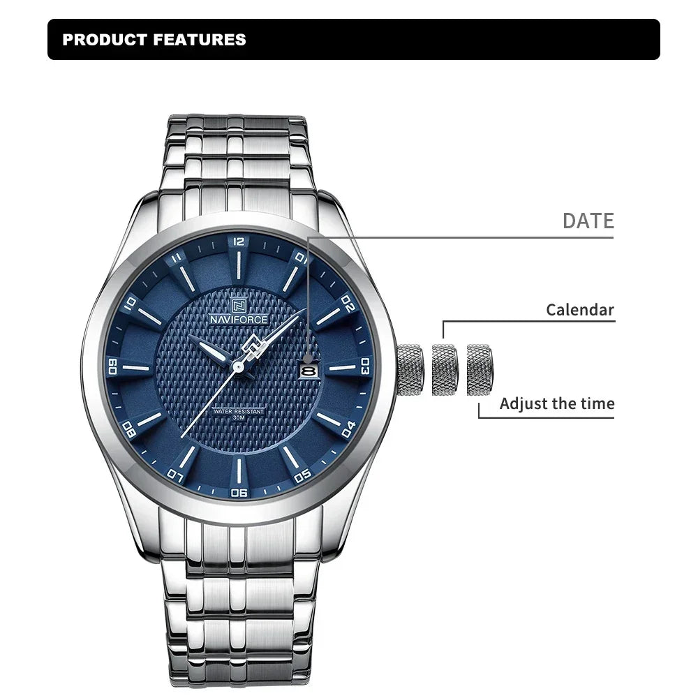 Relógio de Pulso Masculino Elegante de Quartzo com Luminoso – Modelo 12