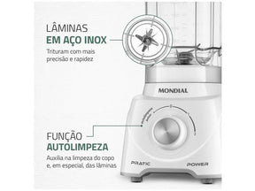 Liquidificador Mondial Pratic Power L-97-W 2 Velocidades + Pulsar 550W Branco - 220V