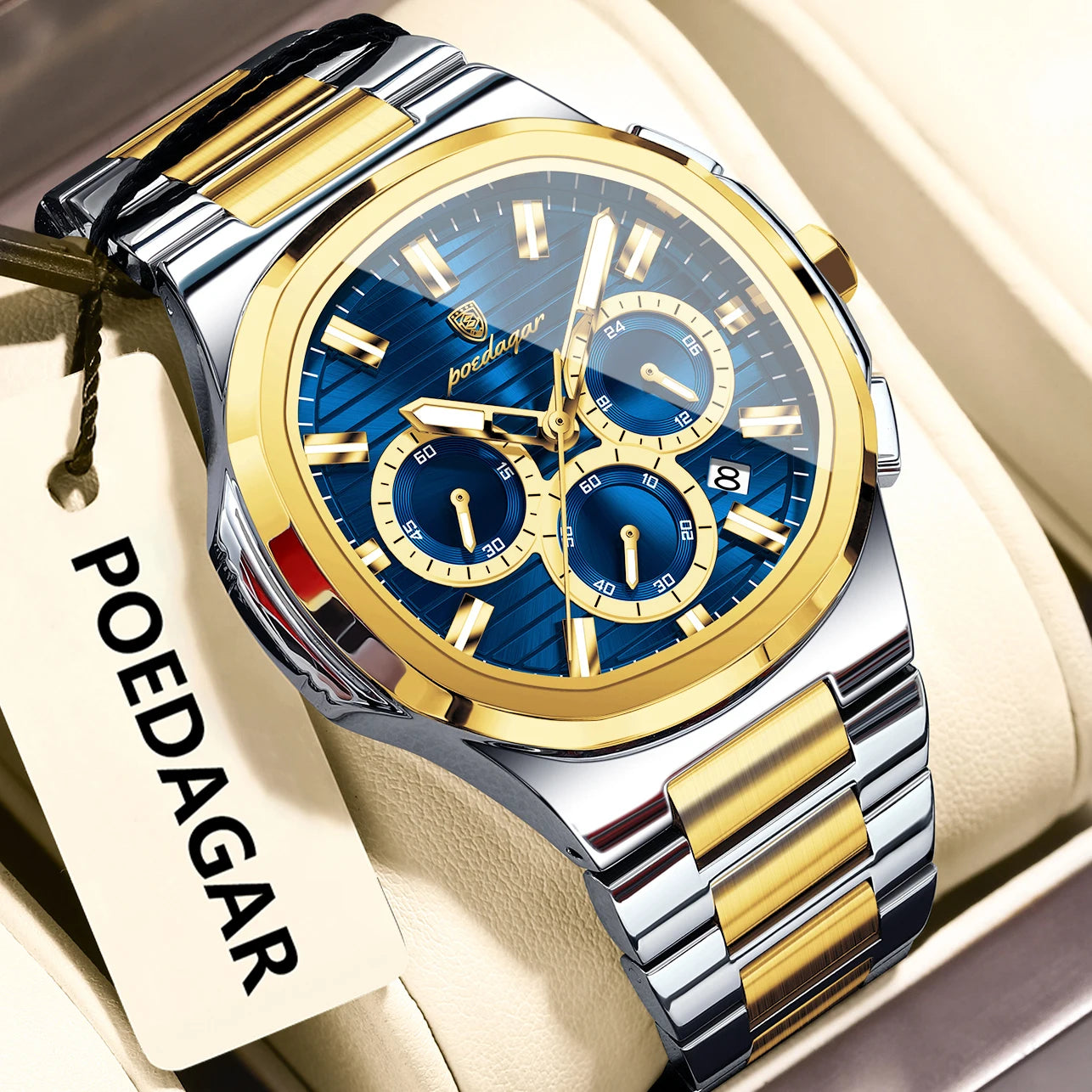 Relógio de Pulso Masculino Elegante de Quartzo com Cronógrafo – Modelo 09