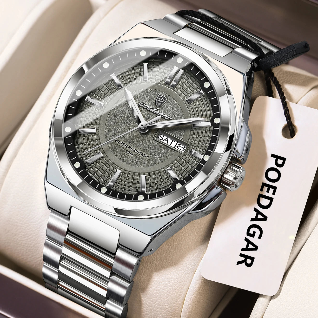 Relógio de Pulso Masculino Elegante de Quartzo com Calendário – Modelo 20