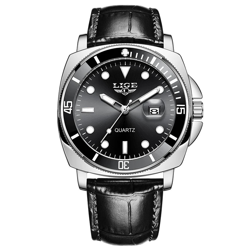 Relógio de Pulso Masculino Elegante de Quartzo com Luminoso
